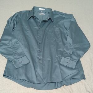 Geoffrey Beene Teal Wrinkle Free Dress Shirt XL 17.5 34/35